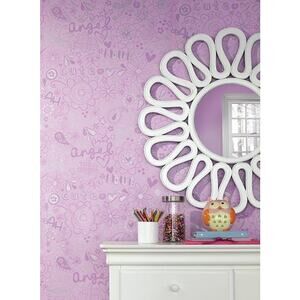 York Fine Wallpaper Purple Floral Style BS5421 Girls Room Washable One Roll NEW